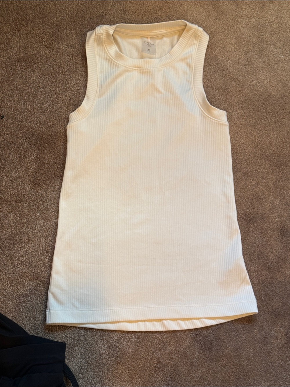 Women’s Ribbed Cream Tank Top